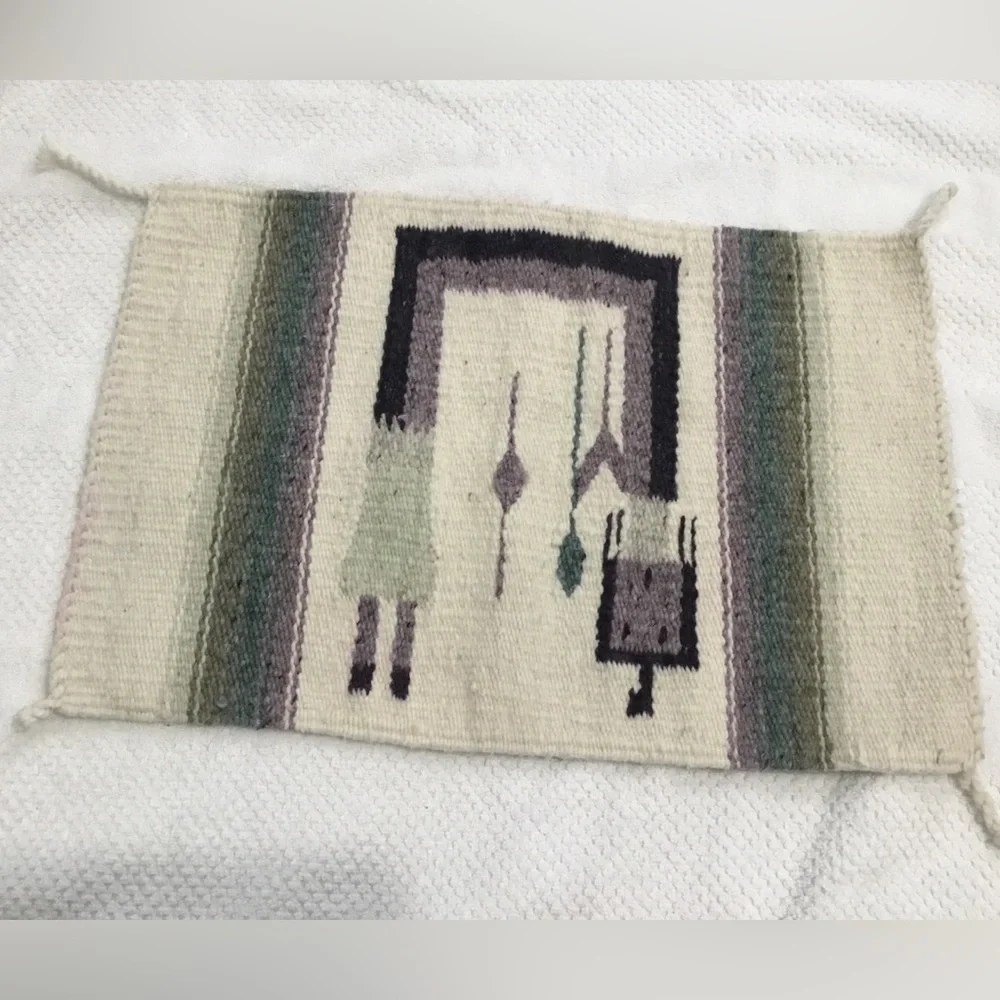 Vintage Navajo Inspired YEI Reversible Woven Textile